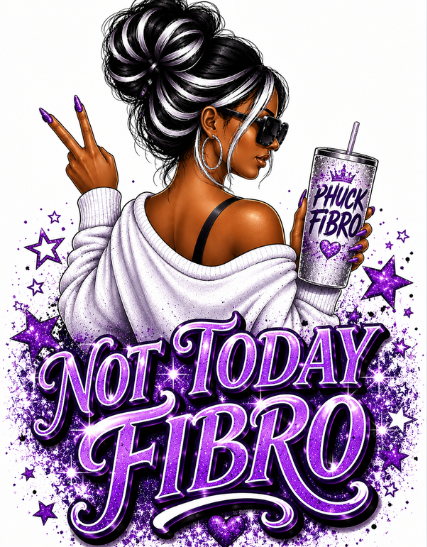 Not Today Fibro – Fibromyalgia Awareness T-Shirt Digital Design 💜
