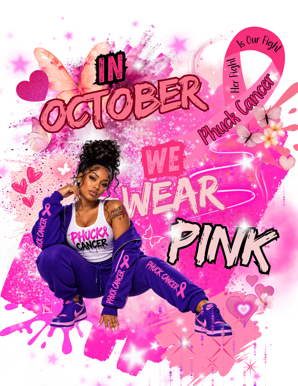 Editable Breast Cancer Awareness Canva Design Template 🎀