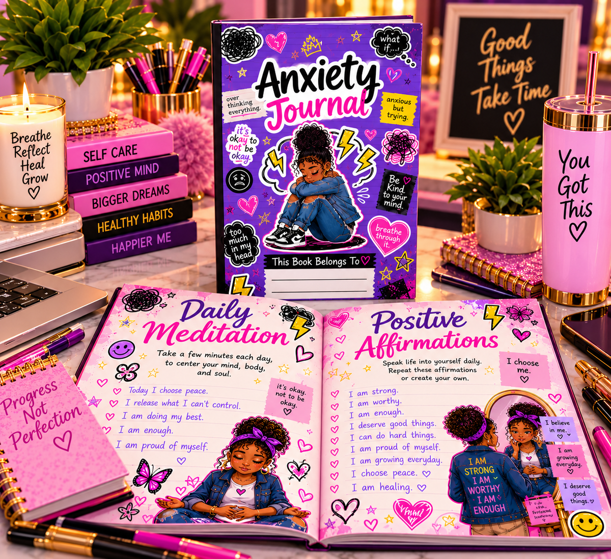 Anxiety Reflection Digital Journal 💜